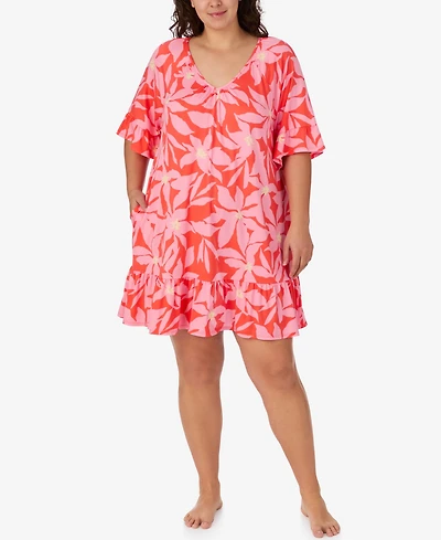 Ellen Tracy Plus V-Neck Short Nightgown