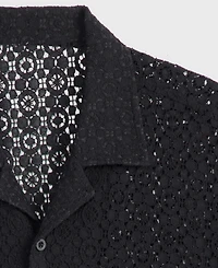 Mode of One Men's Floral Lace Relaxed-Fit Camp Shirt, Macy's Exclusive