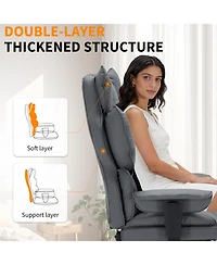 gaomon Big and Tall Office Chair with Footrest,Executive Leather Office Chair,Ergonomic Home Office Desk Chair