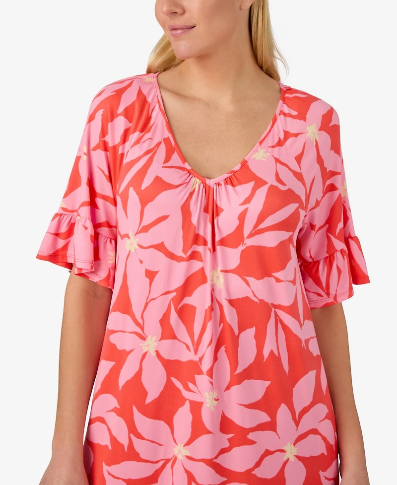 Ellen Tracy Women's V-Neck Short Nightgown