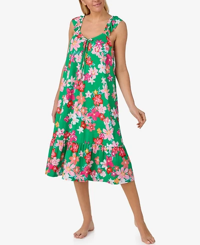 Ellen Tracy Women's V-Neck Midi Nightgown