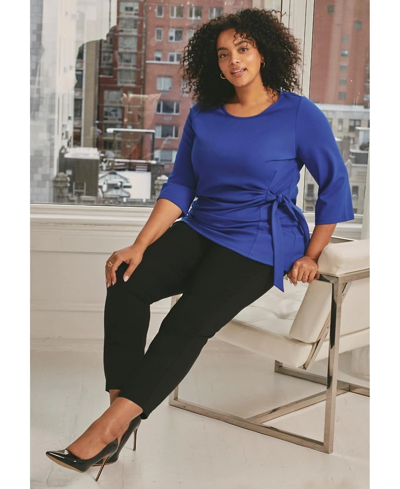 Avenue Women's Super-Stretch Straight Ankle Pull-On Pant