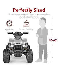 Best Choice Products 12V Kids Ride-On Atv Quad w/ Bluetooth, 2.4mph Max, Treaded Tires, Led Lights, Radio