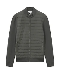 Reiss Men's Hybrid Quilt and Interlock Zip Jacket