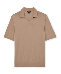 Reiss Men's Merino Wool Open Collar Polo Shirt