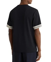 Reiss Men's Textured Tape-Cuff Modern-Fit T-Shirt