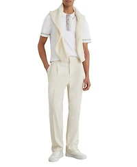 Reiss Men's Tipped Half-Button Knitted Polo Shirt