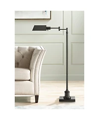 Regency Hill Jenson Traditional 54" Tall Pharmacy Floor Lamp with Smart Socket Dark Bronze Adjustable Swing Arm for Living Room Reading House