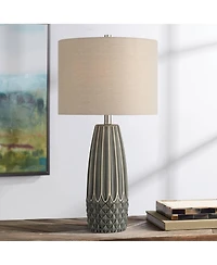 360 Lighting Olsen 26 1/2" High Charcoal Stripe Ceramic Table Lamp