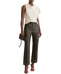 Reiss Women's Natalie Asymmetric Drape-Neck Top