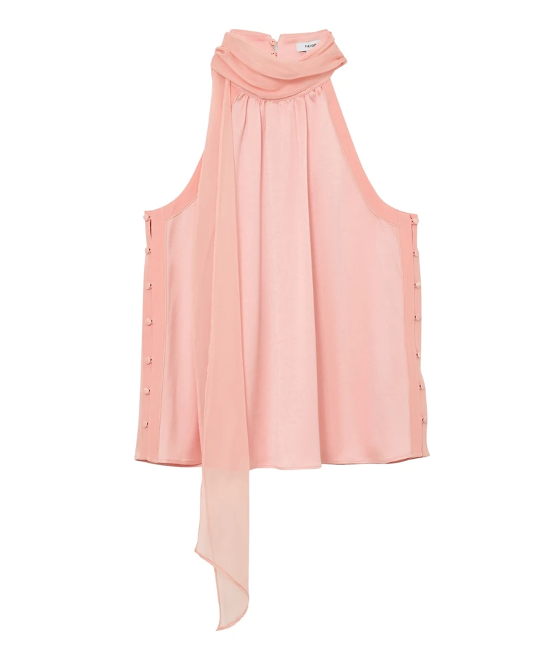 Reiss Women's Andrea Satin Sleeveless Scarf-Neck Top