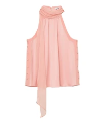 Reiss Women's Andrea Satin Sleeveless Scarf-Neck Top
