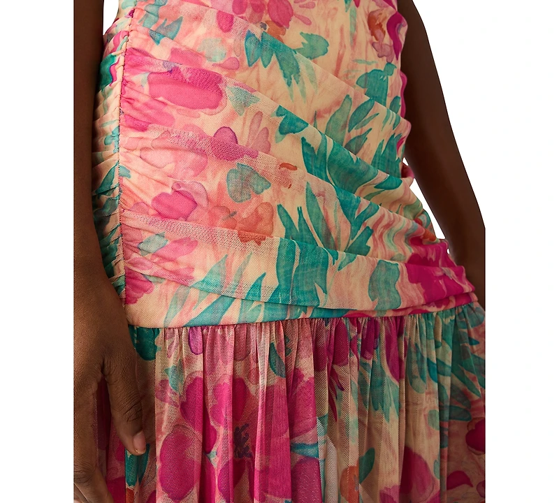 Steve Madden Juniors' Printed Short-Sleeve Crewneck Dress