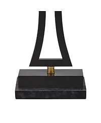 360 Lighting Roxie Modern Table Lamps Set of 2 with Marble Risers 31" Tall Metal Usb Port Rectangular Fabric Shade for Bedroom Living Room House