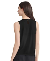 Jones New York Women's Pleat Front Crewneck Top