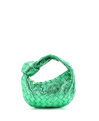 Pre-Owned Bottega Veneta Mini Bv Jodie Hobo Metallic Intrecciato Nappa