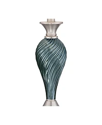 Regency Hill Arden Coastal Table Lamps 25" High Set of 2 Glass Twist with Table Top Dimmers Empire Shade for Bedroom Living Room Bedside