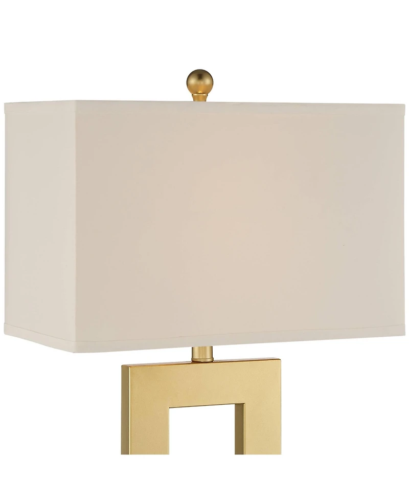 360 Lighting Marshall Modern Table Lamp with Marble Riser 30" Tall Champagne Oatmeal Shade for Bedroom Living Room Bedside Nightstand House