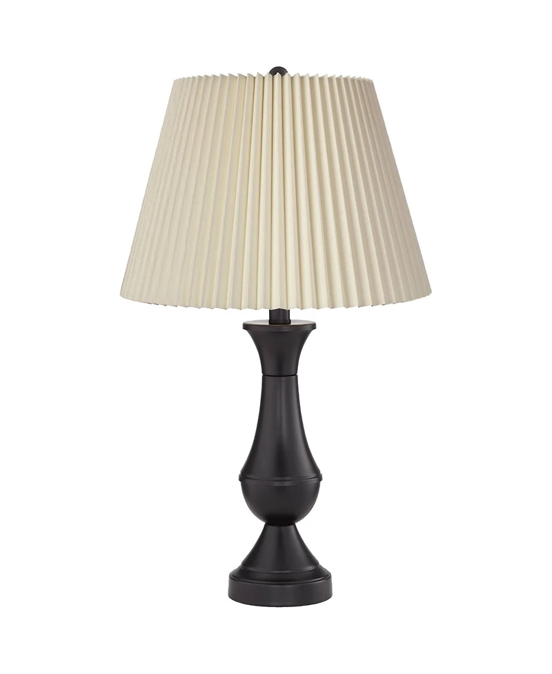 Regency Hill Blakely Modern Table Lamps 25" High Set of 2 with Usb Charging Ports Touch On Off Linen Shade for Bedroom Living Room Desk
