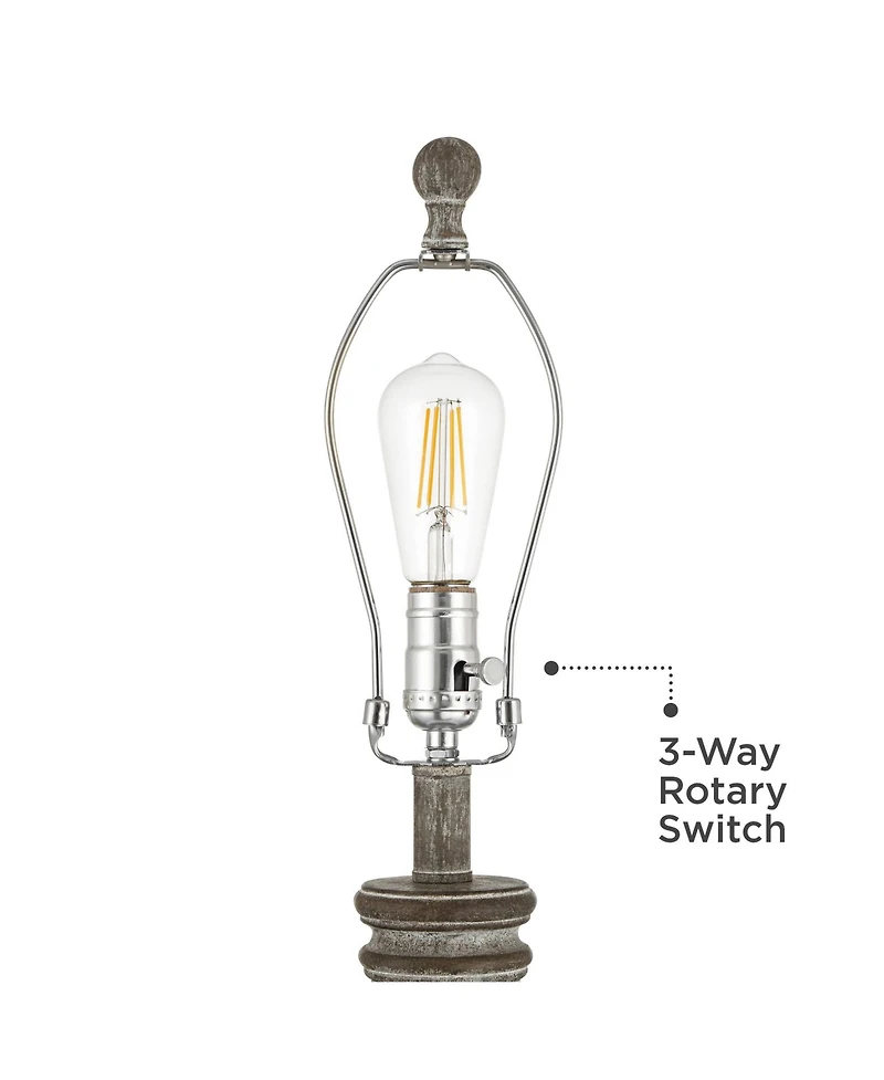 360 Lighting Lockland 31" Tall Column Large Traditional End 3-Way Table Lamp Antique Finish Single Shade Living Room Bedroom