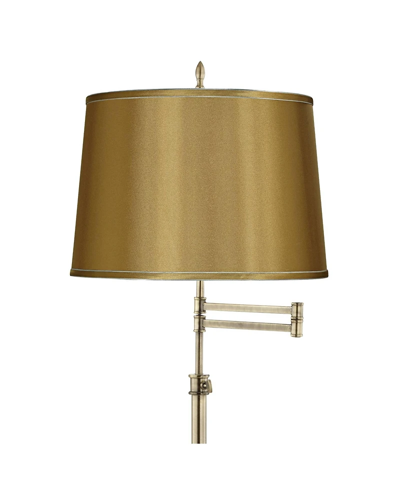 360 Lighting Westbury Sydnee Brass Swing Arm Floor Lamp with Sydnee Shade