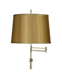 360 Lighting Westbury Sydnee Brass Swing Arm Floor Lamp with Sydnee Shade