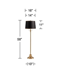 360 Lighting Dyna Traditional 58" Tall Standing Floor Lamp Skinny Pole Pull Chain