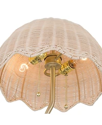 Possini Euro Design Brella 24 1/4"H Rattan 2-Light Lamp Set with Dimmer