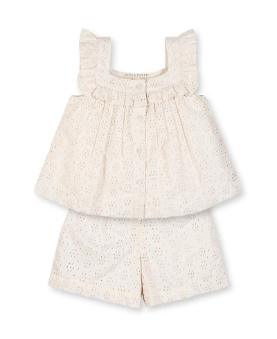 Hope and Henry Toddler Girls' Organic Eyelet Tank Short Set