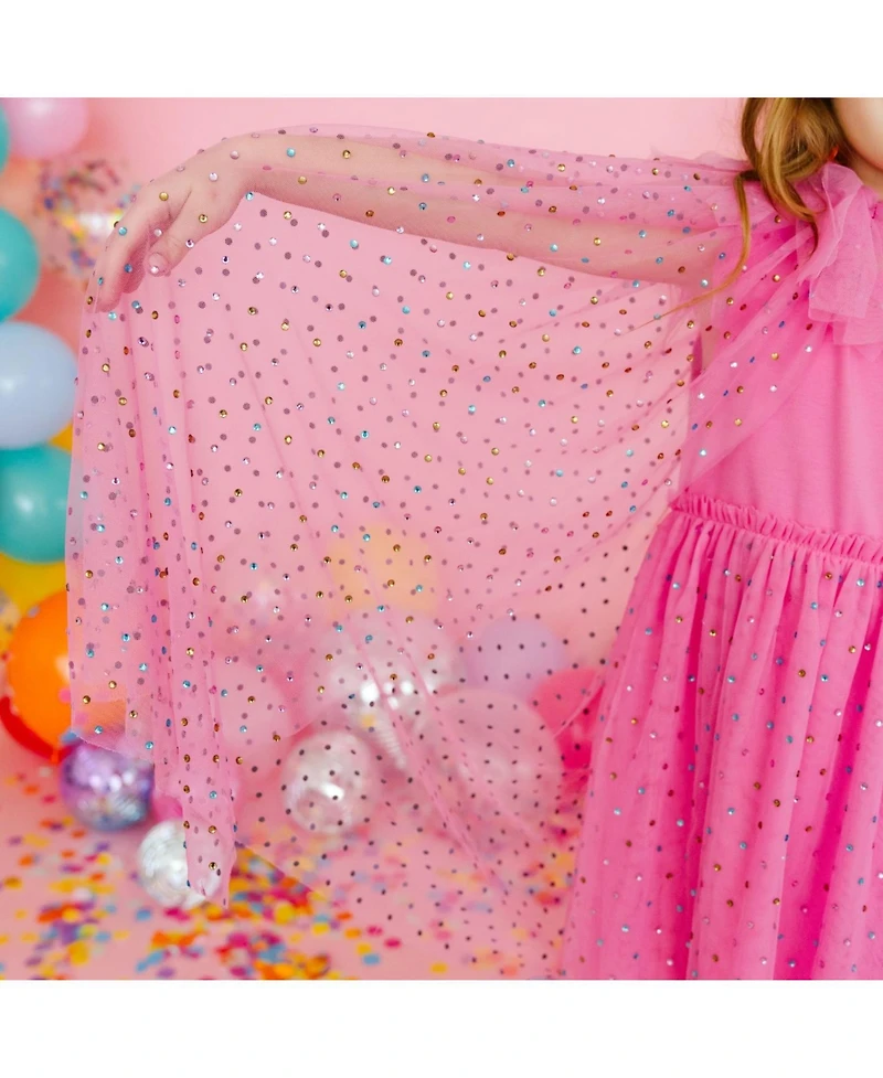 Sweet Wink Girls Raspberry Rhinestone Cape