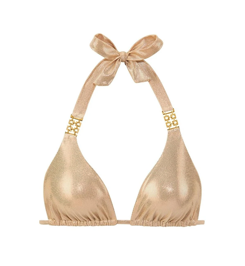 Lascana Women's Metallic Triangle Bikini Swimsuit Top Bra Sizing