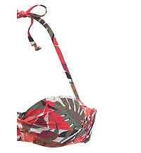 Lascana Women's Tropical Print Bandeau Bikini Swimsuit Top Bra Sizing