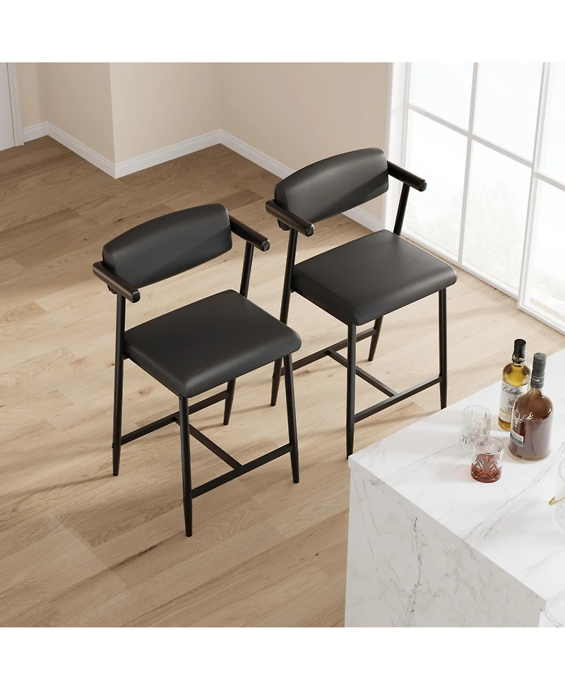 gaomon 26" Counter Height Bar Stools Set of 2 with Armrests