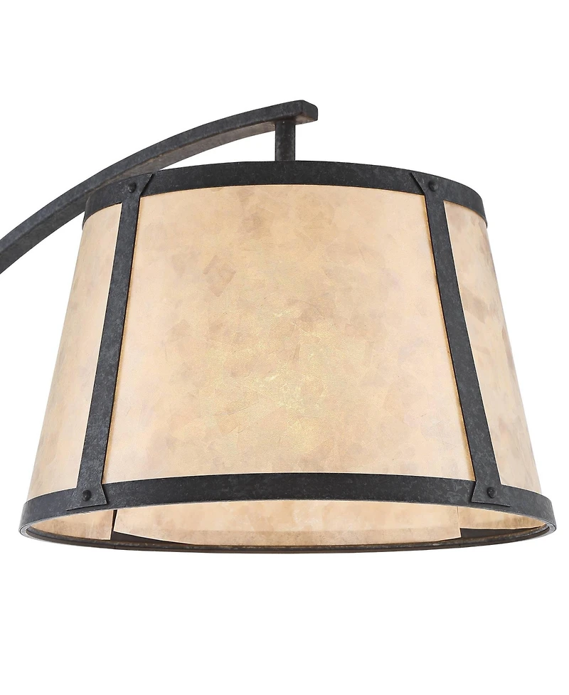 Franklin Iron Works Rustic Farmhouse Arc Floor Lamp with Usb Charging Port 66 1/2" Tall