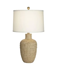 360 Lighting Delon 26 1/2" Tall Jar Farmhouse Rustic Table Lamp Terra Cotta Finish Single Living Room Bedroom