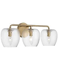 Possini Euro Design Possini Euro Mabel 22 3/4"W Aged Brass Glass 3-Light Bath Light