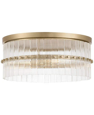 Possini Euro Design Possini Euro Emerson 15" Wide Matte Brass Glass 3-Light Ceiling Light