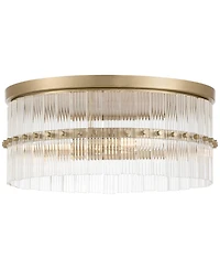 Possini Euro Design Possini Euro Emerson 15" Wide Matte Brass Glass 3-Light Ceiling Light