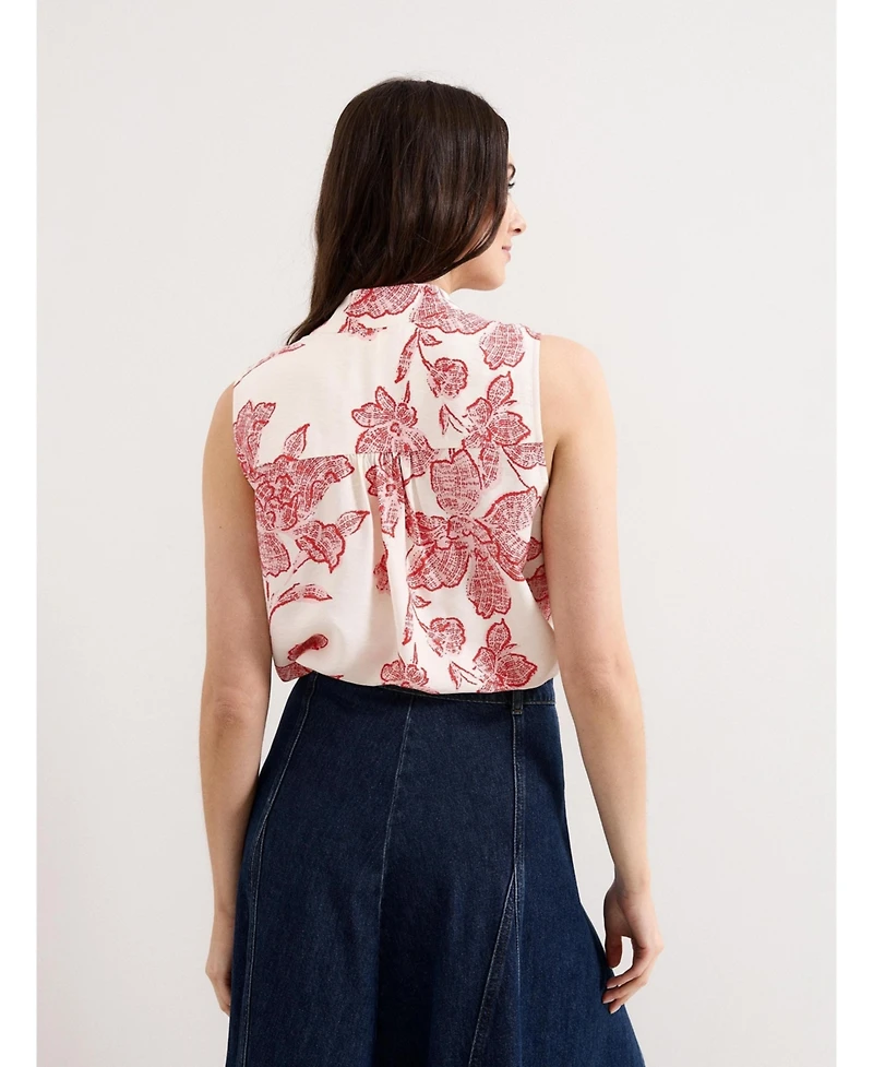 Phase Eight Women's Junie Tie Neck Sleeveless Blouse