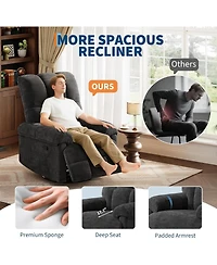 gaomon Recliner Chair, 360 Swivel Rocker Glider Nursery Chair with Padded Armrest and Deep Seat, Chenille Upholstered Reclining Sofa Chair.
