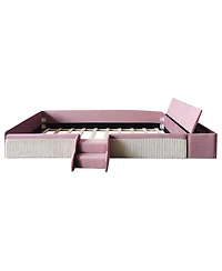 Streamdale Furniture Twin Daybed with Stairs and Storage Ottoman