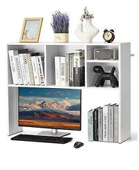 Gouun Desktop Bookshelf Hutch with Open Storage for Office Desk