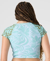 Roxy Women's Cropped Crewneck Swim Short-Sleeves Rashguard