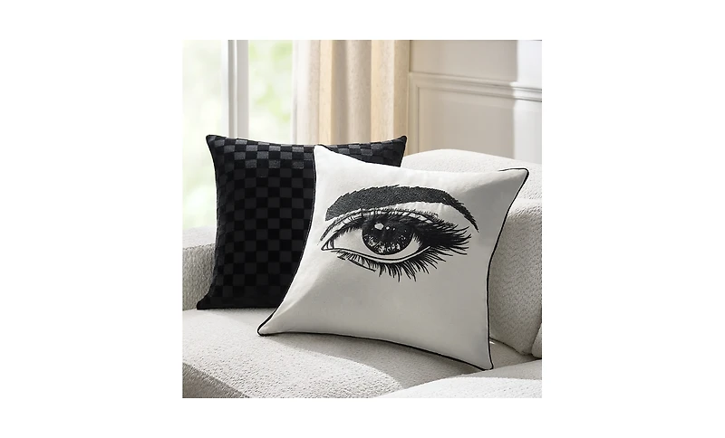 Z Gallerie Demure Embroidered Pillow