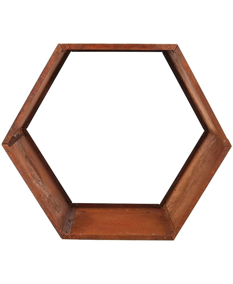 Indoor/Outdoor Heavy-Duty Steel Hexagon Honeycomb Fire Pit or Fireplace Firewood Log Rack Holder - 30