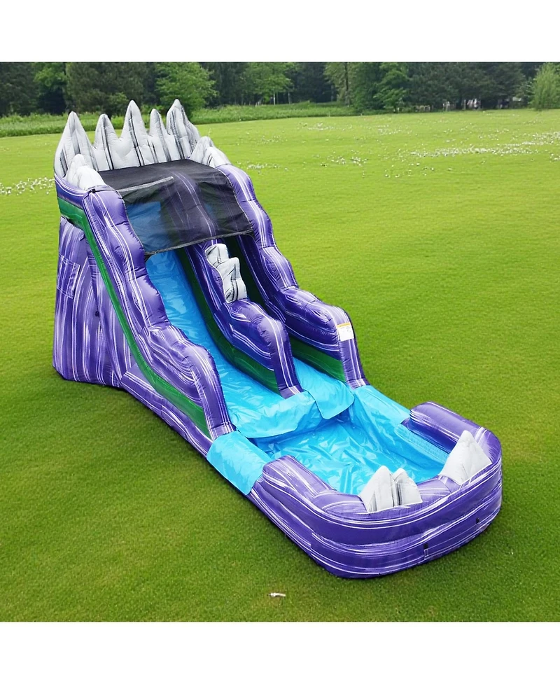 JumpOrange 15 Dark Night Commercial Grade Water Slide with Splash Pool for Kids and Adults (with Blower), Outdoor Indoor, Wet Dry Use, Tall Inflatable