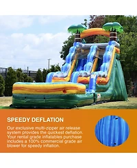 JumpOrange 15 Cali Palms Commercial Grade Water Slide with Detachable Deep Pool for Kids and Adults (with Blower), Outdoor Indoor, Wet Dry Use, Tall W