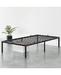 gaomon 14" Twin Metal Platform Bed Frame with Ample Under-Bed Storage, Steel Slat Support,No Box Spring Needed