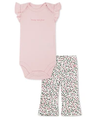 abercrombie kids Baby Girls' Bodysuit and Flare Leggings, 2-Piece Set