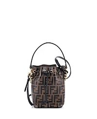 Pre-Owned Fendi Mini Mon Tresor Bucket Bag Zucca Embossed Leather